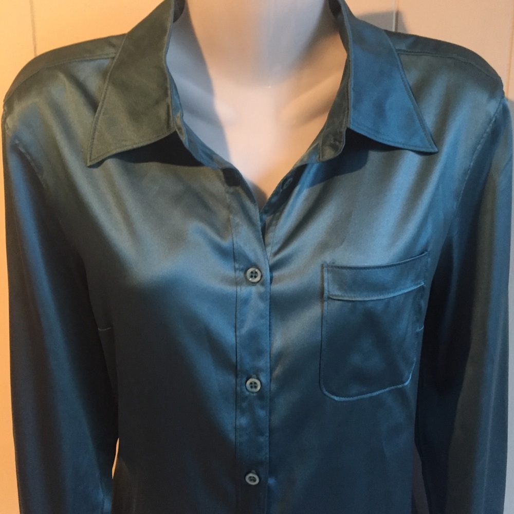 3/$15 - Teal Silk Blouse